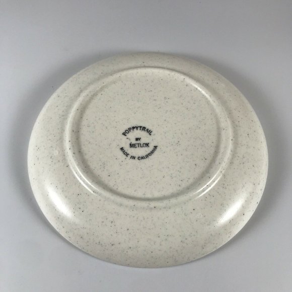 Metlox Pottery Poppy Trail California Tempo White Bread Plate 1960s MCM Vintage - Picture 4 of 6